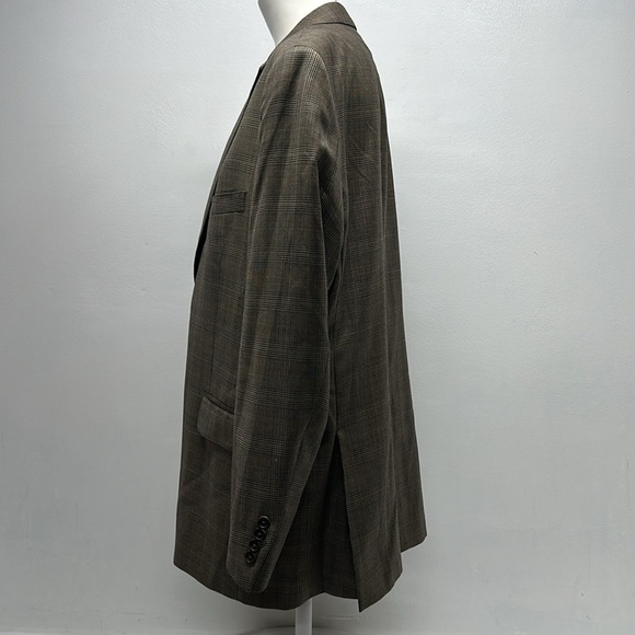Peter Millar Suit Jacket Blazer Sports Coat Plaid Wool Tan Brown Mens Size 42R - Picture 6 of 11